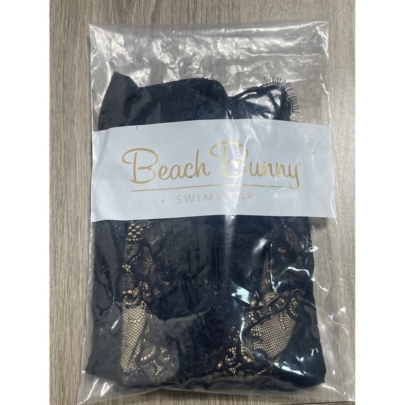 NWT‎ Beach Bunny FARRAH Lace One Piece Swimsuit 3X Black Beach Edgy Resort $225 - Picture 6 of 6